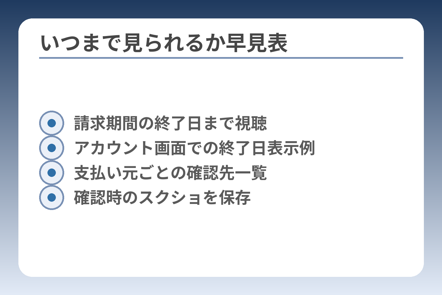 いつまで見られるか早見表