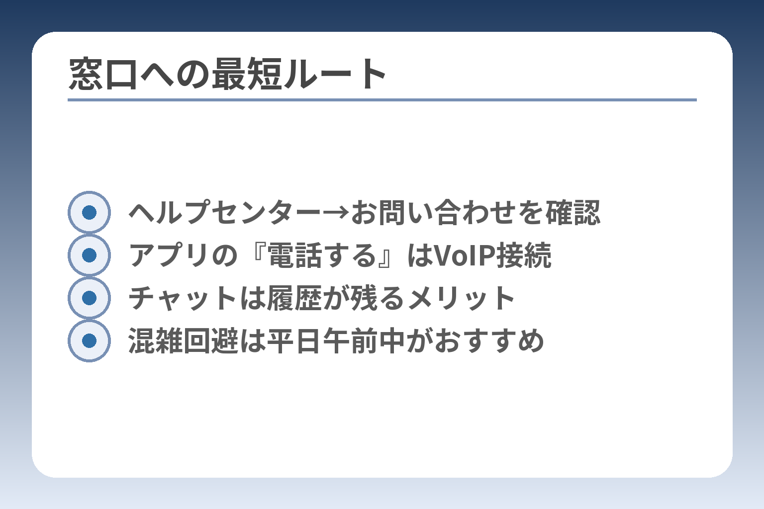 窓口への最短ルート