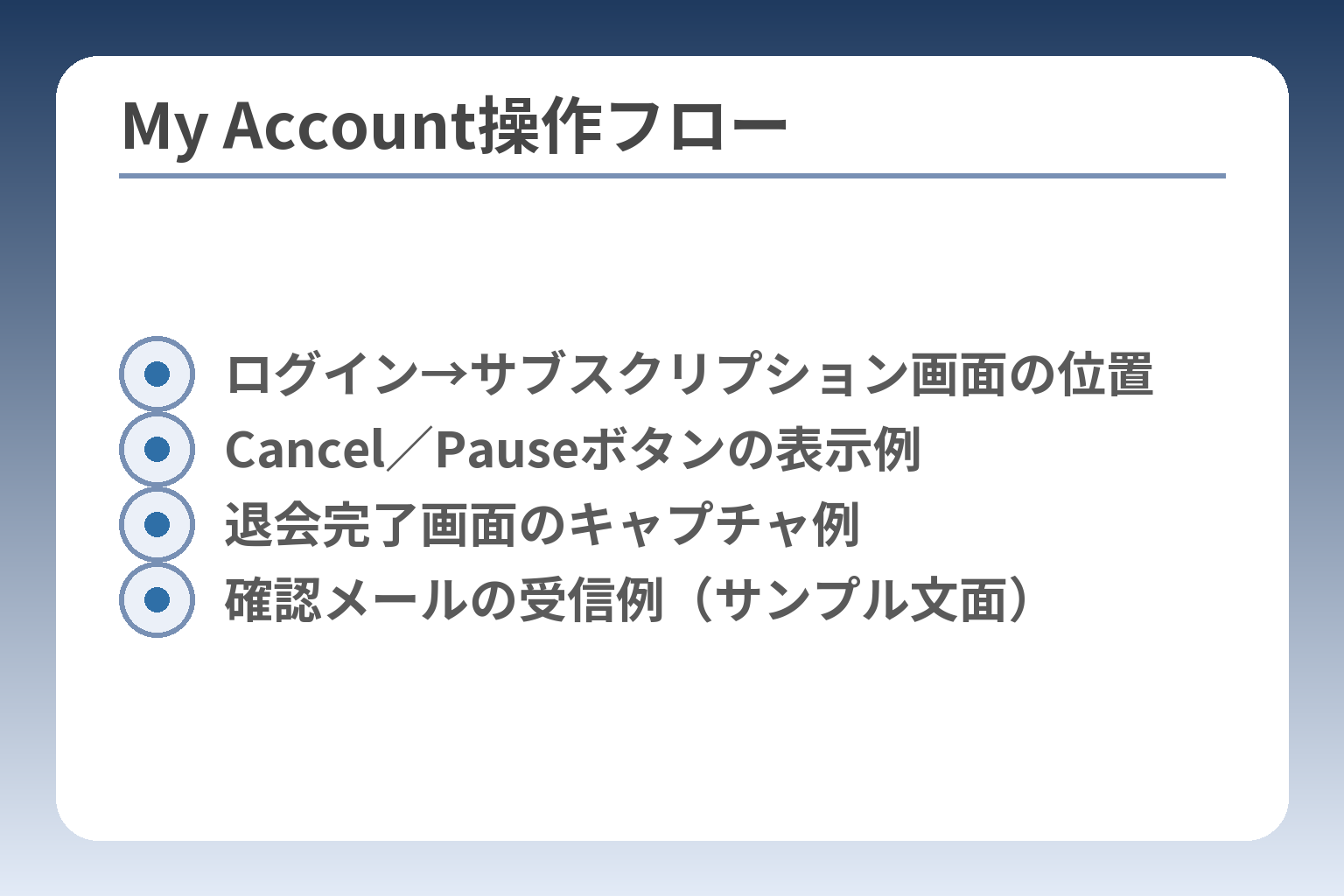 My Account操作フロー