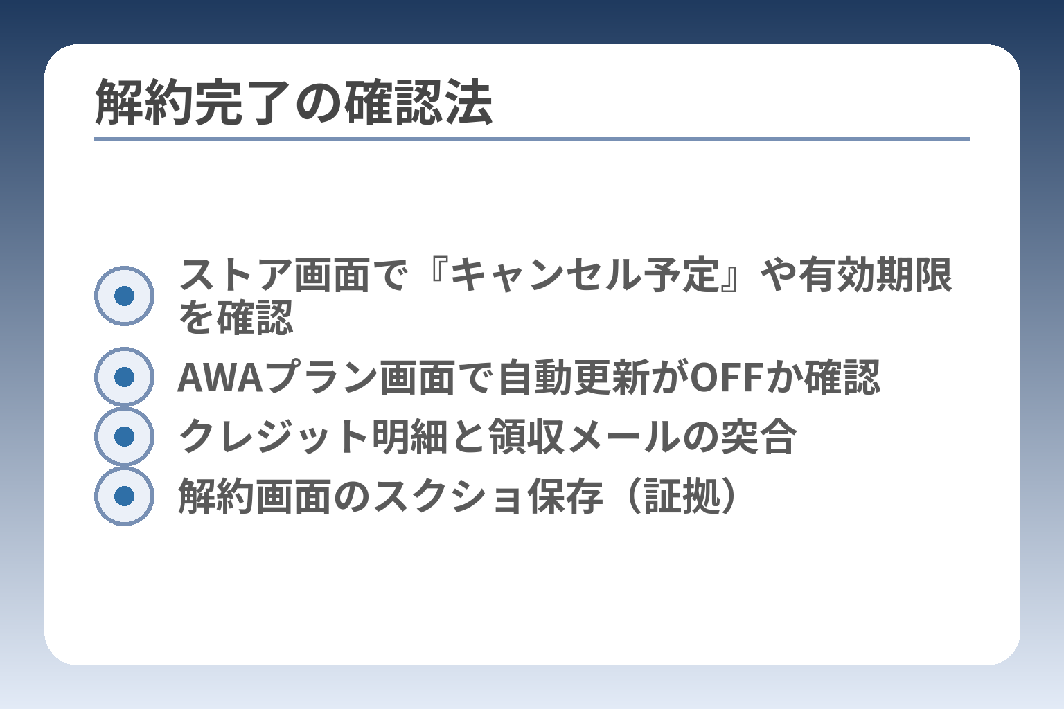 解約完了の確認法