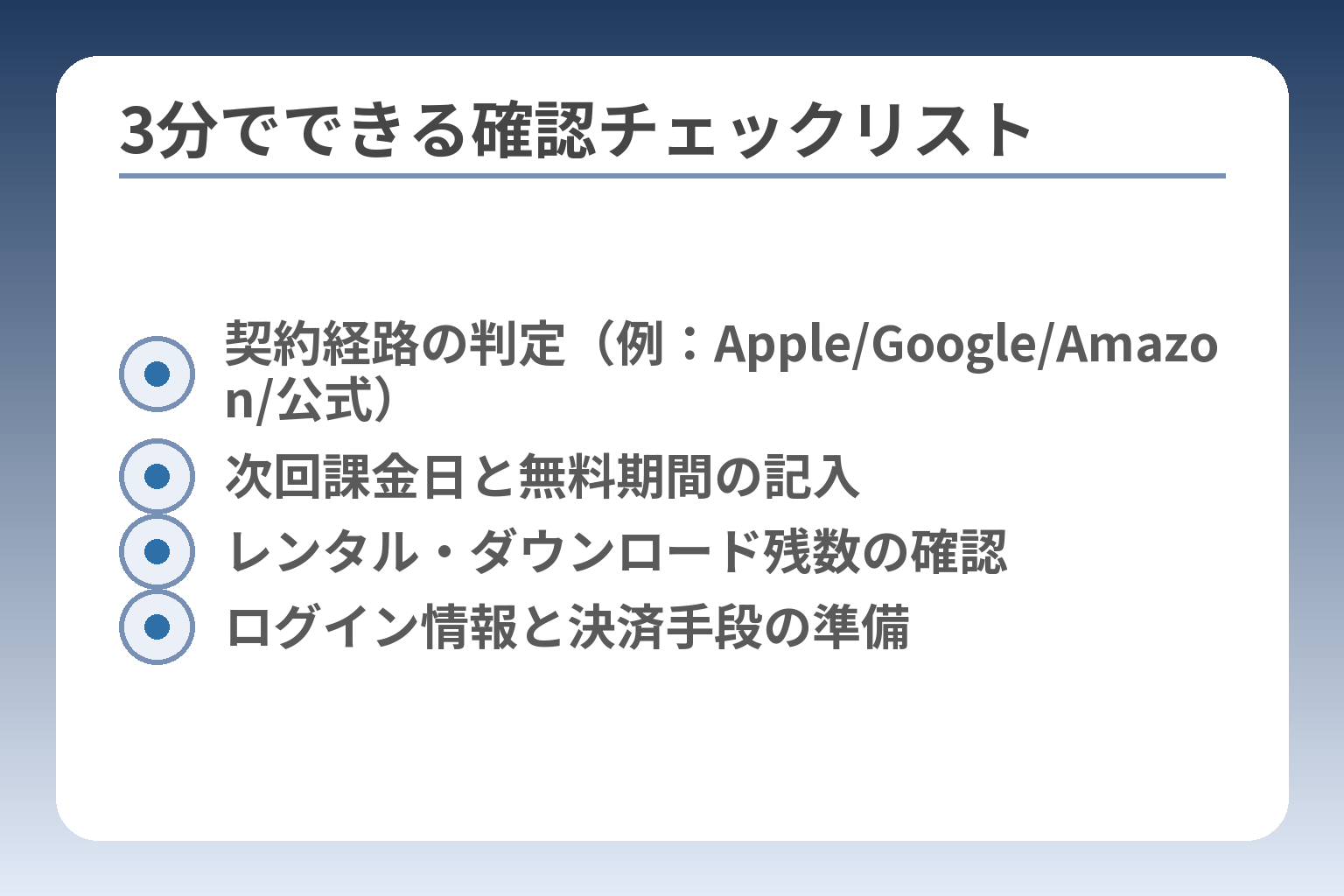 3分でできる確認チェックリスト