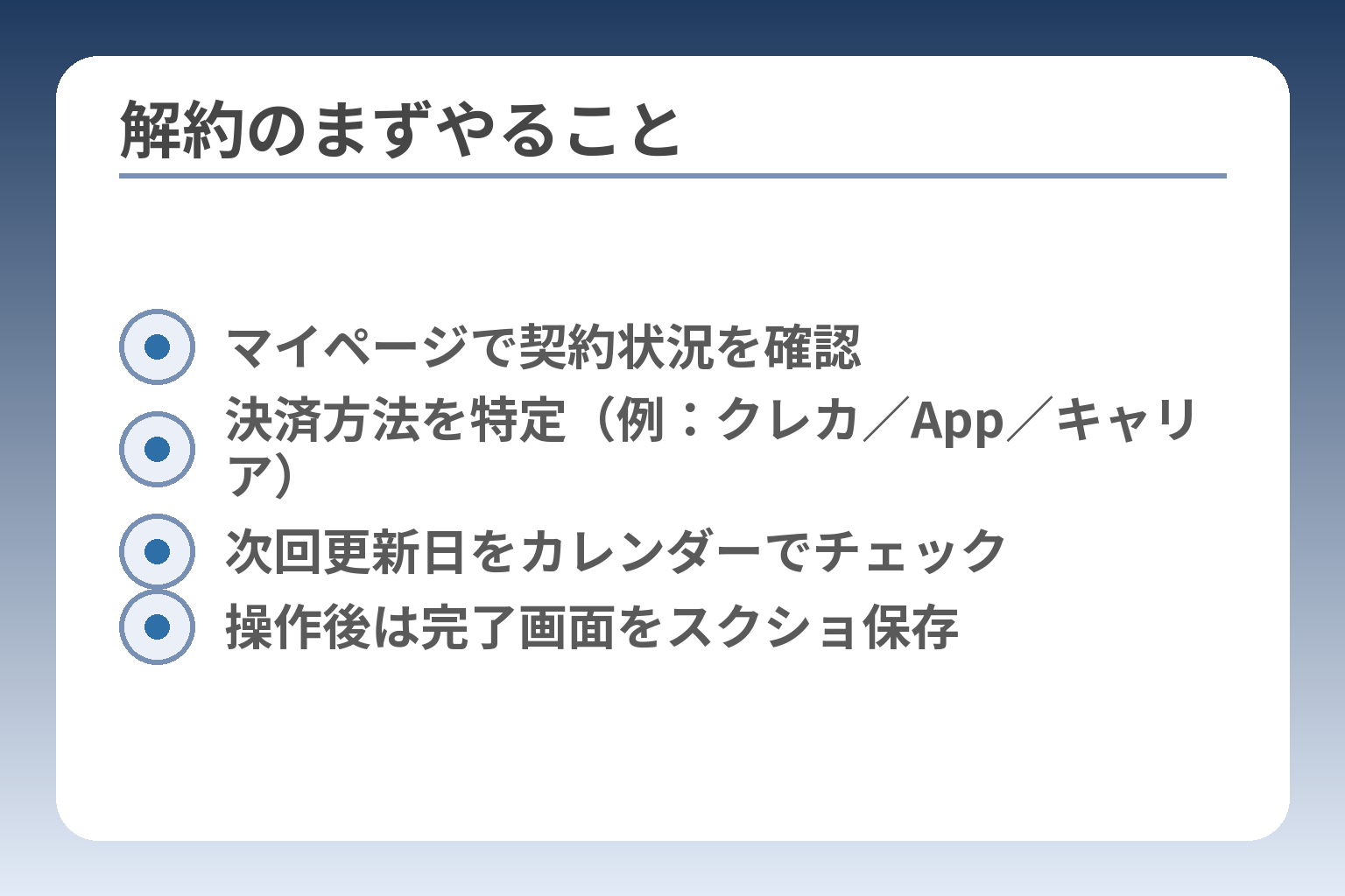 解約のまずやること