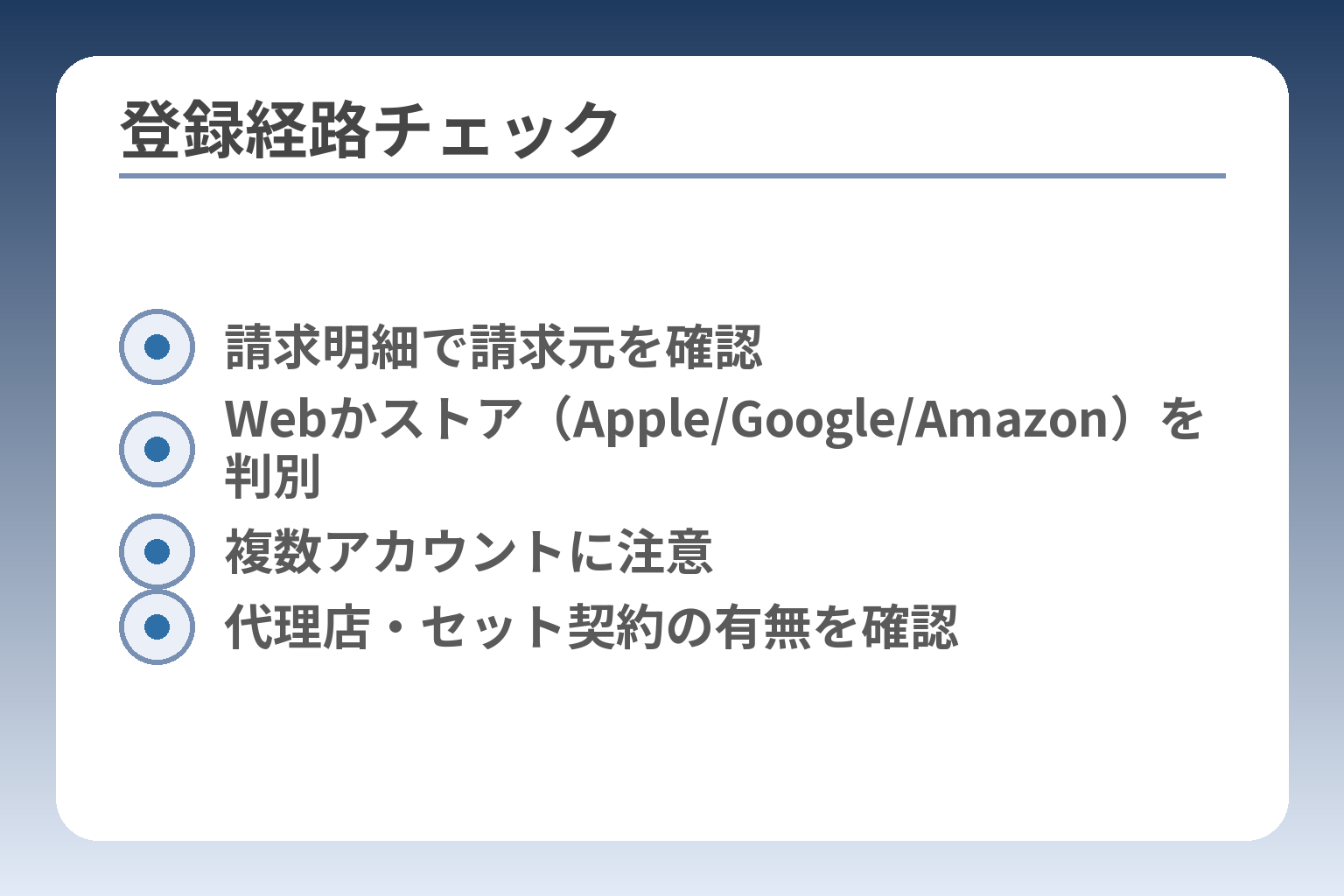 登録経路チェック