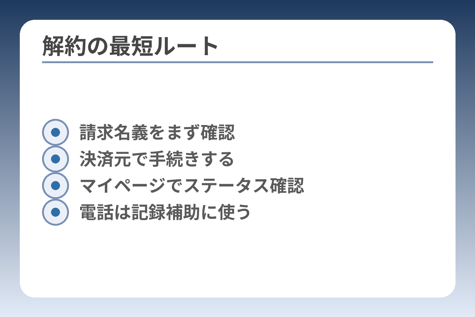 解約の最短ルート