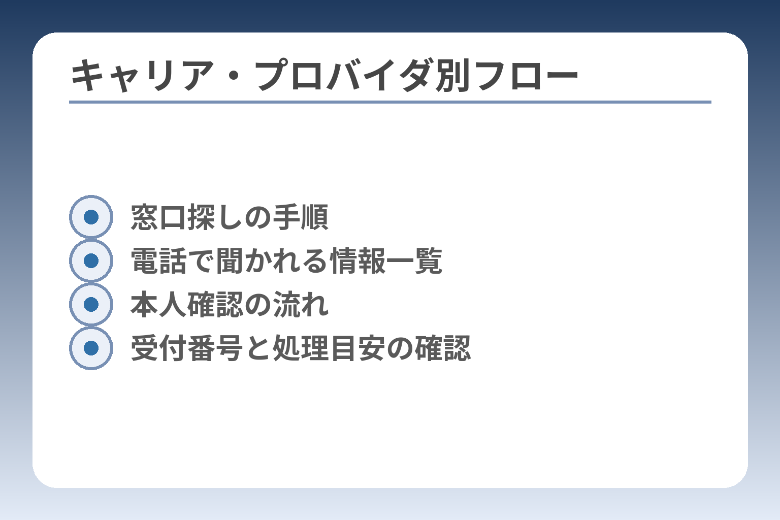 キャリア・プロバイダ別フロー