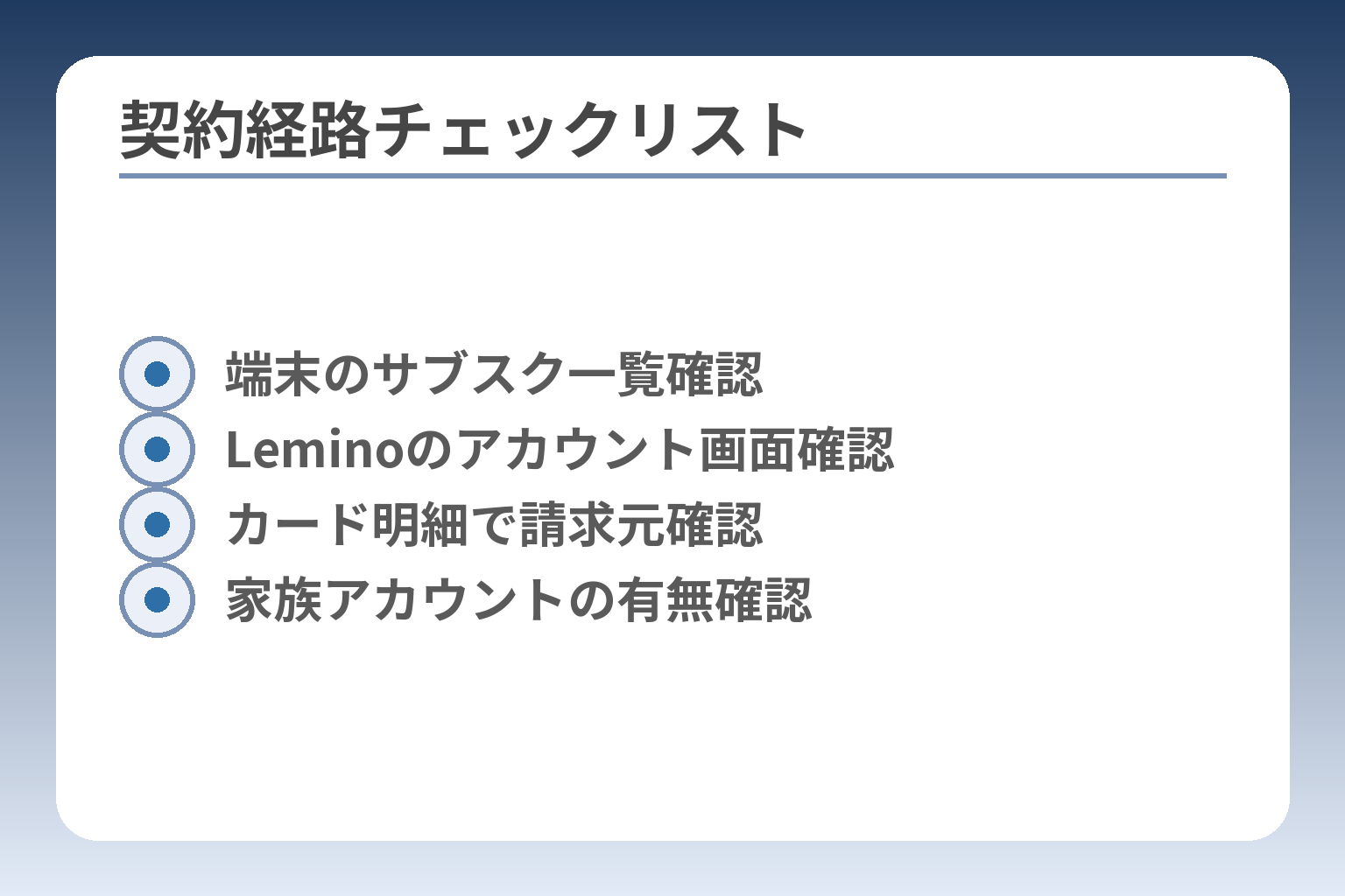契約経路チェックリスト