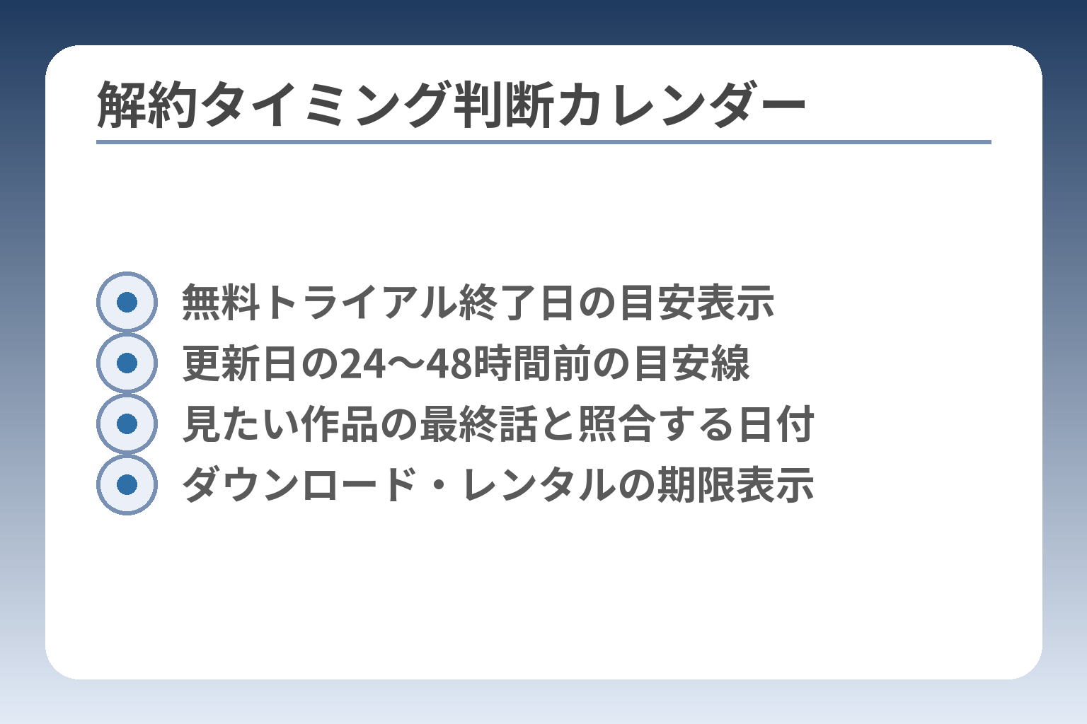 解約タイミング判断カレンダー