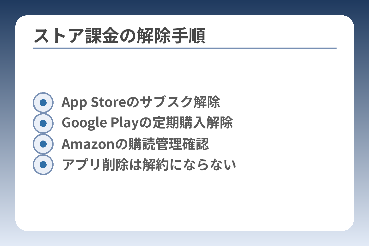 ストア課金の解除手順