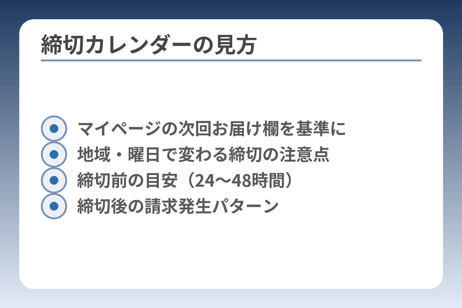 締切カレンダーの見方