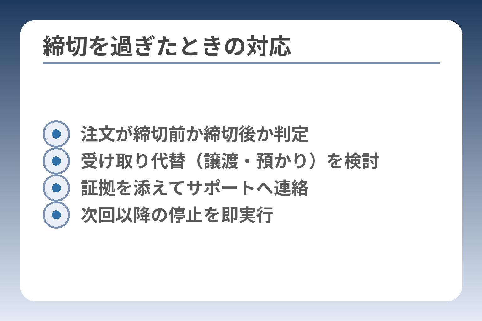 締切を過ぎたときの対応